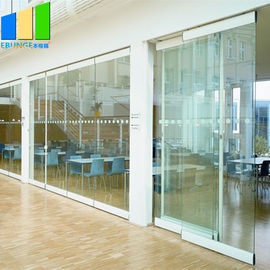 Κινητό γυαλί τοίχων χωρισμάτων γραφείων που διπλώνει γυαλιού συρόμενη πόρτα γυαλιού Frameless πορτών την εξωτερική