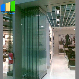 Πτυσσόμενο γραφείο που διπλώνει το γυαλί τοίχων χωρισμάτων που διπλώνει την πόρτα 12mm λειτουργικό σύστημα χωρισμάτων γυαλιού Frameless