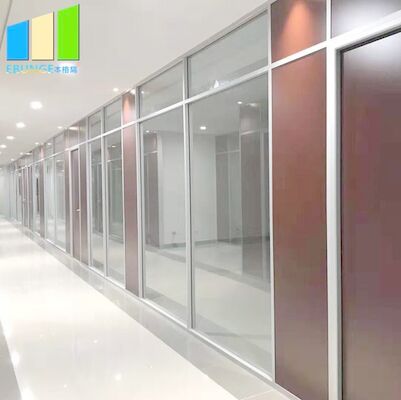 EBUNGE 10mm περιβαλλοντικοί μετριασμένοι αργίλιο ενιαίοι τοίχοι χωρισμάτων γραφείων γυαλιού