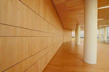 διακοσμητική ξύλινη αυλακωμένη ακουστική επιτροπή πάχους 12mm για την οροφή και τον τοίχο